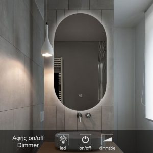 καθρέπτες, καθρέπτες μπάνιου φωτιζόμενοι LED, 1-touch-on-off-MIRROR-led-3001SG