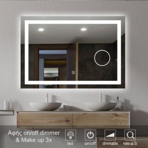 καθρέπτες, καθρέπτες μπάνιου φωτιζόμενοι LED, 1002T-2-TOUCH-MAKE-UP-MIRROR