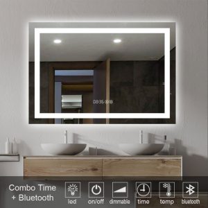 καθρέπτες, καθρέπτες μπάνιου φωτιζόμενοι LED, 1002T-3-Combo-Time-BLUETOOTH-MIRROR