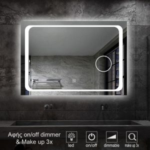 καθρέπτες, καθρέπτες μπάνιου φωτιζόμενοι LED, 1003T-2-TOUCH-MAKE-UP-MIRROR