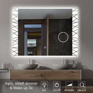 2-TOUCH-MAKE-UP-MIRROR-led-1010T. καθρέπτες, καθρέπτες μπάνιου φωτιζόμενοι LED