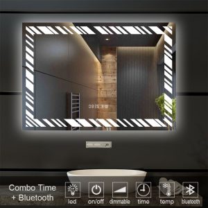 3-Combo-Time-BLUETOOTH-MIRROR-led-1008T. καθρέπτες, καθρέπτες μπάνιου φωτιζόμενοι LED