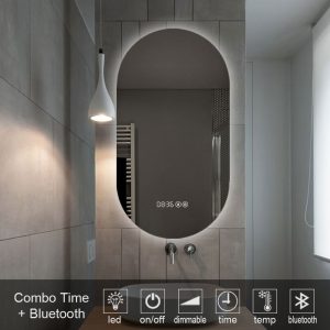 καθρέπτες, καθρέπτες μπάνιου φωτιζόμενοι LED, 3-Combo-Time-BLUETOOTH-MIRROR-led-3001SG