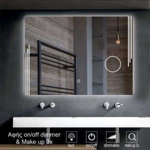 2-TOUCH-MAKE-UP-MIRROR-led-1011T. καθρέπτες, καθρέπτες μπάνιου φωτιζόμενοι LED