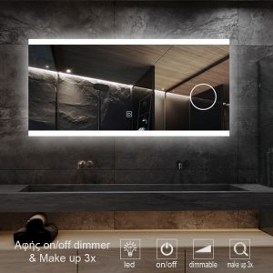 2-TOUCH-MAKE-UP-MIRROR-led-1012T. καθρέπτες, καθρέπτες μπάνιου φωτιζόμενοι LED