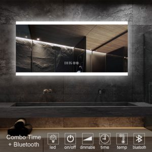 3-Combo-Time-BLUETOOTH-MIRROR-led-1012T. καθρέπτες, καθρέπτες μπάνιου φωτιζόμενοι LED