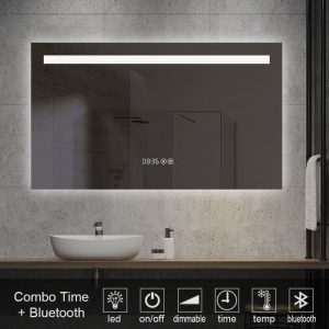 3-Combo-Time-BLUETOOTH-MIRROR-led-1015T. καθρέπτες, καθρέπτες μπάνιου φωτιζόμενοι LED