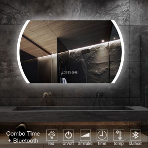 3-Combo-Time-BLUETOOTH-MIRROR-led-3006SG. καθρέπτες, καθρέπτες μπάνιου φωτιζόμενοι LED