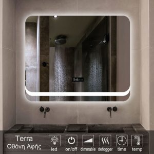 6-terra-ANTIFOG-MIRROR-led-3007SG. καθρέπτες, καθρέπτες μπάνιου φωτιζόμενοι LED