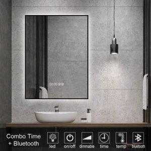 3-Combo-Time-BLUETOOTH-MIRROR-led-6001AL. καθρέπτες, καθρέπτες μπάνιου φωτιζόμενοι LED