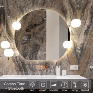 LED-Combo-Time-BLUETOOTH-MIRROR-8002HSO. καθρέπτες, καθρέπτες μπάνιου φωτιζόμενοι LED