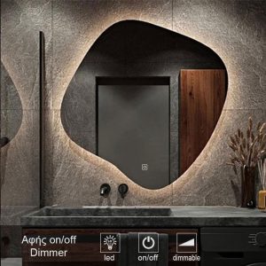 1-touch-on-off-MIRROR-LED-9001PTR. καθρέπτες, καθρέπτες μπάνιου φωτιζόμενοι LED