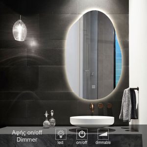 καθρέπτες, καθρέπτες μπάνιου φωτιζόμενοι LED, touch-on-off-MIRROR-LED-9004AS