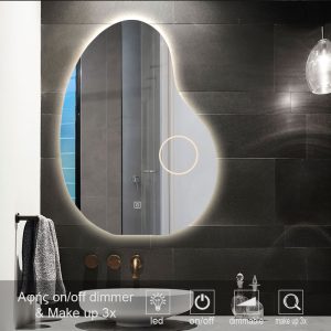 καθρέπτες, καθρέπτες μπάνιου φωτιζόμενοι LED, TOUCH-MAKE-UP-MIRROR-LED-9007AS