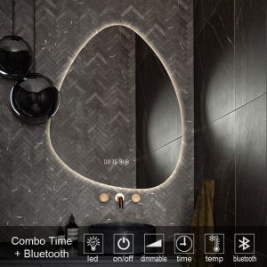 καθρέπτες, καθρέπτες μπάνιου φωτιζόμενοι LED, Combo-Time-BLUETOOTH-MIRROR-LED-9003AS